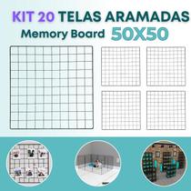 Kit 20 Telas Aramada 50x50cm Organização Escritório Recados Anotações Painel Decorativo