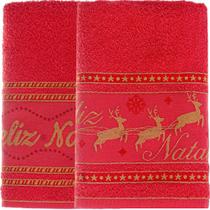 Kit 20 Toalha de Rosto Feliz Natal 90% Algodão 400g/m² 45x68cm Bene Casa Vermelho Kit 20 Toalha de Rosto Feliz Natal 90% Algodão 400g/m² 45x68cm Bene Casa Vermelho