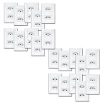 Kit 20 Tomada Dupla 4x2 10a Branco Evidence - Fame