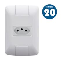 Kit 20 Tomada Simples 10a Aria Placa 4x2 Branco Tramontina