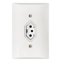 Kit 20 Tomada Simples 2p+t 20A Com Placa Espelho Branco Com Inmetro 127V e 250V Bivolt