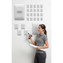 Kit 20 Tomadas + 5 Interruptores Branco Moderno e Seguro