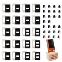Kit 20 Tomadas e Interruptores Preto Fosco Linha Clean - Margirius Kit 20 Tomadas e Interruptores Preto Fosco Linha Clean - Margirius