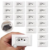 Kit 20 Tomadas P/ Madeira/Móveis Branca 20a Aria Tramontina