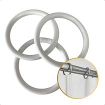 Kit 20 Un Argola Grossa Cortina 28mm Ganchos Varão simples Comum Ilhós Branco