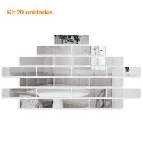 Kit 20 Un. Espelho Flexível Decorativo 30x7,5cm Retangulo Brick Kit 20 Un. Espelho Flexível Decorativo 30x7,5cm Retangulo Brick