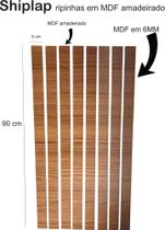Kit 20 un Ripas em MDF amadeirado 90x5 cm o Shiplap Painel decoração Kit 20 un Ripas em MDF amadeirado 90x5 cm o Shiplap Painel decoração
