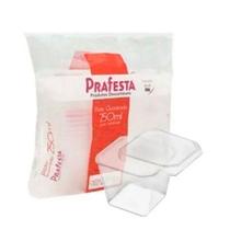 Kit 20 Unid. Pote Para Bolo De Pote Quadrado Plástico Descartável PRAFESTA - 150/250/350ml