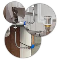 Kit 20 Unidades Engate Mangueira Flexível Trançado Aço Inox 40cm Quente Fria Alta Pressão