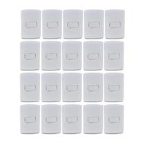 Kit 20 Unidades MG B3 Conj 1 Int Simples 4x2 10A 250V Branco Kit 20 Unidades MG B3 Conj 1 Int Simples 4x2 10A 250V Branco