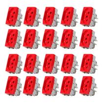 Kit 20 Unidades - Módulo Tomada 2p + T Sleek Vermelha Margirius