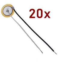 Kit 20 Unidades Piezo Pastilha 20mm 2cm cápsula transdutor piezoelétrico