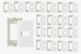 Kit 20 unidades Placa com Suporte 4x2 1 Posto Sleek Margirius 16026 Kit 20 unidades Placa com Suporte 4x2 1 Posto Sleek Margirius 16026