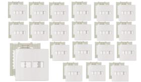 Kit 20 unidades Placa com Suporte 4x4 2 Postos Sleek Margirius 16021