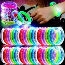 Kit 20 Unidades Pulseira Bracelete De Led Pisca Festa Neon