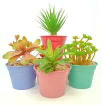 Kit 20 Vasos Coloridos Plástico Pequeno Plantas Flores Mudas - Santana