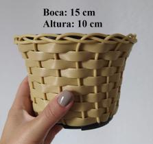 kit 20 vasos de flor planta suculenta cacto bege 15 cm x 10 cm