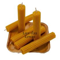 Kit 20 Velas Artesanais Em Cera De Abelha 100% Pura Natural (10cm X 2cm)