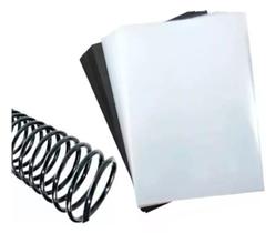 Kit 200 Capas Lisa E Couro A4 + 200 Espirais Preto 9mm Kit 200 Capas Lisa E Couro A4 + 200 Espirais Preto 9mm