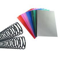 Kit 200 Capas Várias Cores A4 + 200 Espirais Preta 9mm Kit 200 Capas Várias Cores A4 + 200 Espirais Preta 9mm