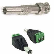 Kit 200 Conector Bnc Mola e 100 P4 Macho Com Borne Câmera