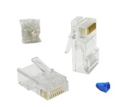 Kit 200 Conector CAT6 (100 Capa + 100 Modular RJ45) P/ Rede - FlexGold