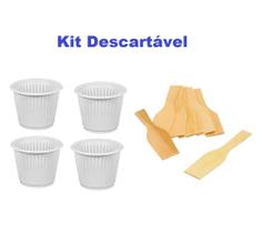 Kit 200 Copinhos 50ml Branco Mais 200 Pazinha De madeira Sobremesa