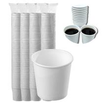 Kit 200 Copinhos Papel Biodegradável 50ml Café Chá Batidas