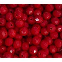 Kit 200 Cristais Miçangas Vermelho 8mm Umbanda Guia