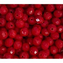 Kit 200 Cristais Miçangas Vermelho 8Mm Umbanda Guia