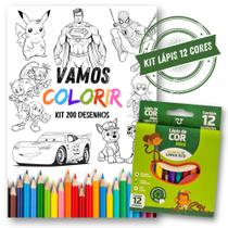 Kit 200 Desenhos Para Pintar - Temas Variados Meninos - 1 P/folha A5