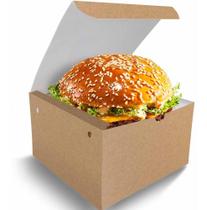 Kit 200 Embalagem Box Burger G + 200 Caixinhas Fritas Kraft - Pdv Print