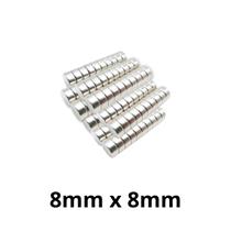 Kit 200 Imã Neodímio Disco Magnético N35 8x 8 mm Super Forte Potente Redondo