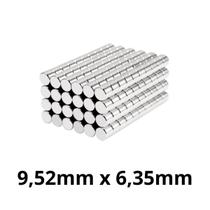 Kit 200 Imã Neodímio Disco Magnético N35 9,52 x 6,35 mm Super Forte Potente Redondo Kit 200 Imã Neodímio Disco Magnético N35 9,52 x 6,35 mm Super Forte Potente Redondo