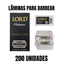 Kit 200 Lâminas de Barbear Lord Diamond Black Profissional