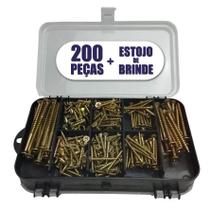 Kit 200 Parafusos E Buchas Chipboard Philips + Maleta