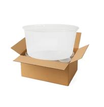 Kit 200 Potes BrasilPack 600ml Com Tampa Lacre Redondo Transparente Kit 200 Potes BrasilPack 600ml Com Tampa Lacre Redondo Transparente