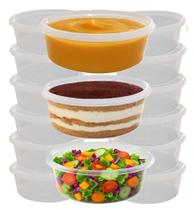 Kit 200 Potes Com Tampa Lacre de 330ml Redondo Transparente Alta Vedação Kit 200 Potes Com Tampa Lacre de 330ml Redondo Transparente Alta Vedação