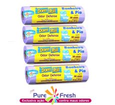 Kit 200 Saco Lixo Pia Banheiro 34x40cm Dover Roll Anti Odor