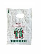 Kit 200 Sacolas Plástica Branca 33x24 p/ São Cosme e Damião