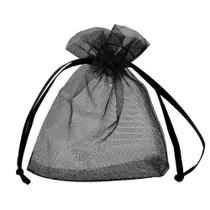 Kit 200 Saquinhos De Organza 7X9 Cm - Preto - Via Vizzon