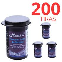 Kit 200 Tiras Medir Glicose Match 2 (Ok Meter)Fitas Glicemia