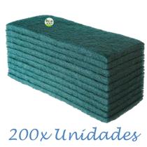 Kit 200 Unidades Fibra de Limpeza Geral Verde British Para Azulejos Pisos Corrimãos Panelas Assadeiras Louças Piscinas