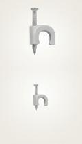 Kit 2000 Grampos Fixa Fio Coaxial 7mm Branco