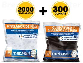 Kit 2000 Nivelador Espaçador Clips Piso Porcelanato + 300 Cunhas Metasul