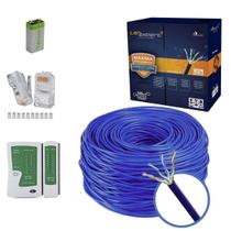 Kit 200M Cabo Rede Cat5E 100% Cobre e + 9V 50 Rj45 ul
