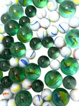 Kit 200Un Bola De Gude Tamanho Mista Leite