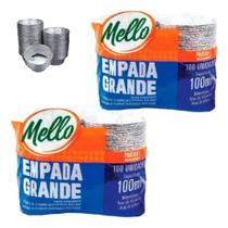 Kit 200un Formas Empada Grande 100ml Mello Descart Leve 200x