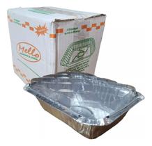 Kit 200un Marmita Alumínio Bolo Tampa Plást M90 220ml Leve 2