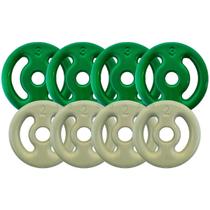 Kit 20Kg em Anilhas Emborrachadas Kit de 8 Peças